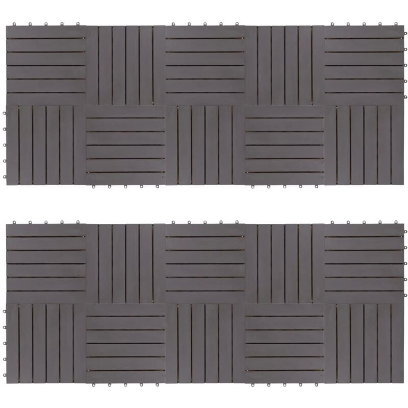 Vidaxl - Decking Tiles 20 pcs Grey Wash 30x30 cm Solid Acacia Wood