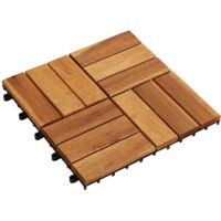 10 pcs Acacia Decking Tiles 30 x 30 cm
