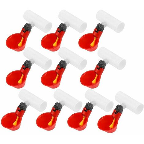 10 Pcs Automatic Chicken Drinker Poultry Drinker Dispenser Cups Bowls for Duck Pigeon Hen Birds(A)
