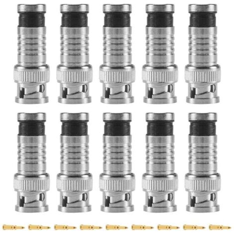 10 pcs BNC Connecteur de compression pour Coax RG59 Cable CCTV Cameras