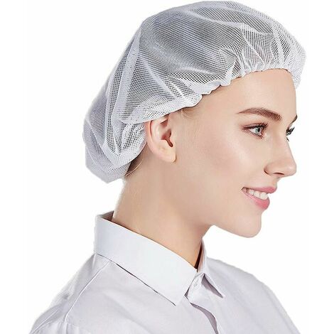 10 pcs Bonnets Chapeau Unisexe Jetable Résille Filet aux Cheveux pour Travailler Cuisine Usine Atelier