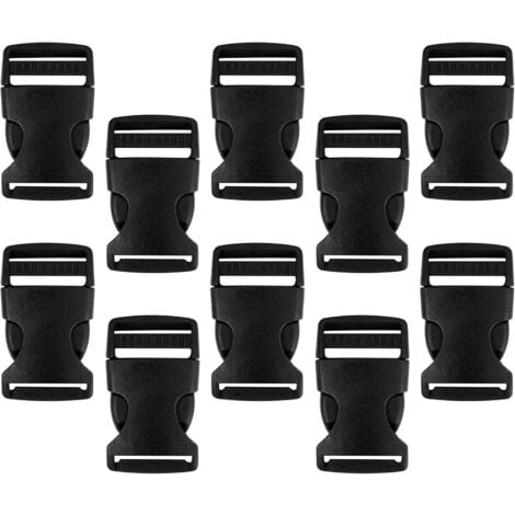 10 Pcs Boucle Sangle 25mm Boucle Sac à Dos en POM Attache Clip Sangle Noir Boucle Plastique Reglable Boucle Fixation Rapide Boucle Sangle Securite pour Ceinture de Sécurité Tente Fermeture Fixation