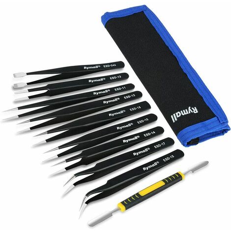 Pince Brucelles Antistatiques Uxcell – Droites, Pointues – Noir – Pour Bijoutiers, Horlogers – Neuf