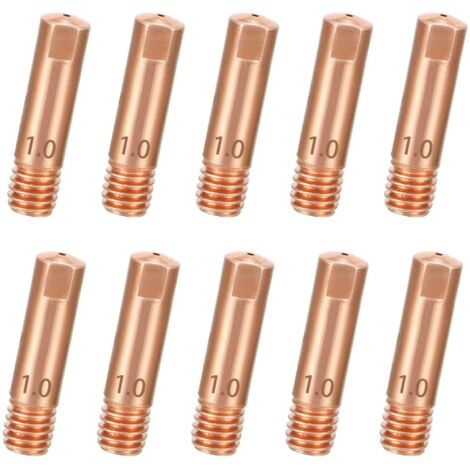 10 Pcs Buse pour Mig 1mm, Buse de Soudage en Cuivre, Buse Contact, Pointe de Contact pour 15AK MIG/MAG Torche de Soudage Consommables