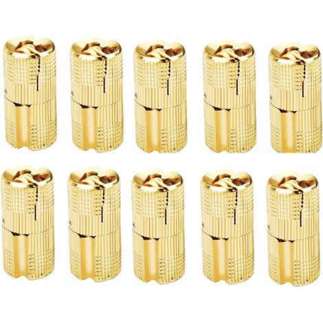 10 Pcs Charnières Cylindriques en Laiton, Caché Charnière Invisible Tonneau pour DIY Porte en Bois Armoire Caravane, 10 mm