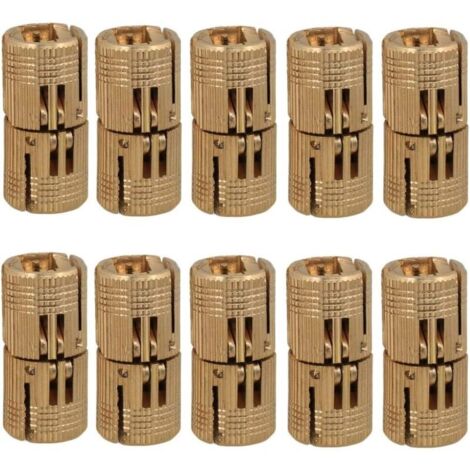 10 Pcs Charnières Cylindriques en Laiton, Caché Charnière Invisible Tonneau pour DIY Porte en Bois Armoire Caravane, 10 mm