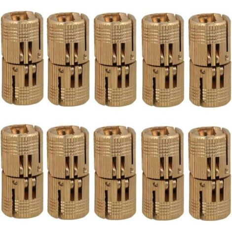 10 Pcs Charnières Cylindriques en Laiton, Caché Charnière Invisible Tonneau pour DIY Porte en Bois Armoire Caravane, 10 mm
