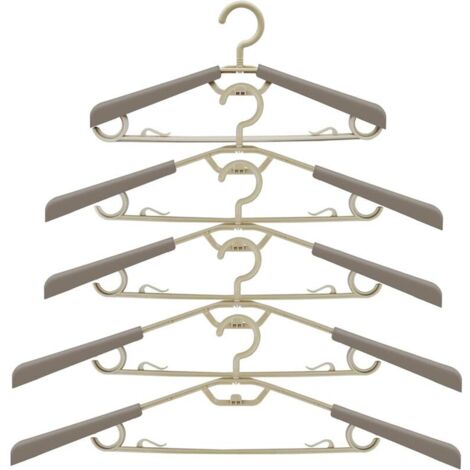 10 Pcs Cintres en Plastique avec Crochets, Réglables la Longueur d'épaules pour différentes Tailles vêtements 39-59cm, Parfait