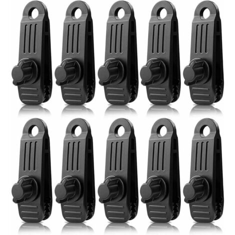 10 Pcs Clip de Tente Bâche, Pince pour bache Clip de Bâche Tente Pince Bâche Auvents Clip Pince a oeillet pour bache Camping Accessoires