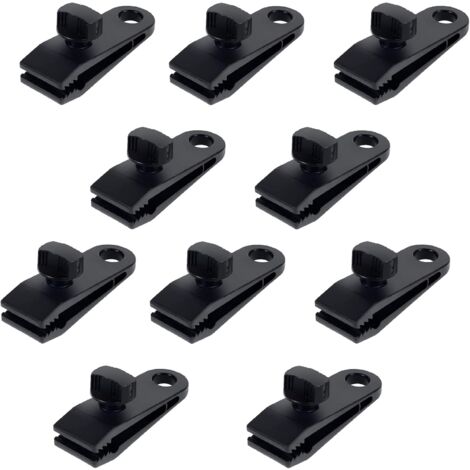 SOEKAVIA 10 Pcs Clips de Tente en Plastique Clips de Bâche de Sécurité Multifonctionnels Pinces de Tente en Nylon Clips de Bâche pour Camping Bâche Caravane Jardin Parapluie Toile