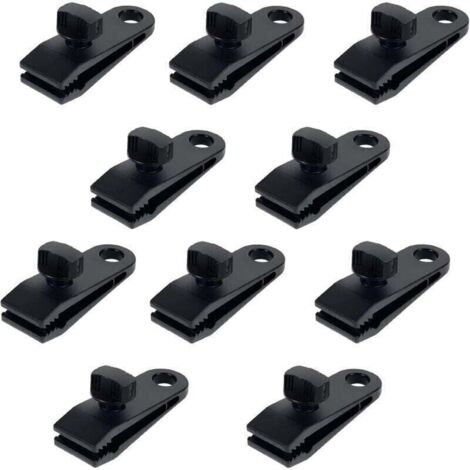 10 Pcs Clips de Tente en Plastique Clips de Bâche de Sécurité Multifonctionnels Pinces de Tente en Nylon Clips de Bâche pour Camping Bâche Caravane Jardin Parapluie Toile