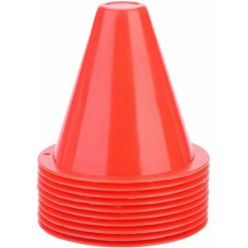 Ensoleille - 10 pcs Cone de Signalisation,Accessoires de Support de Marqueur Plastique pour Cnes de Football 8.5x8.5cm(Rouge)