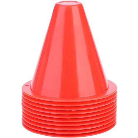 10 pcs Cone de Signalisation,Accessoires de Support de Marqueur Plastique pour Cônes de Football 8.50 8.50cm(Rouge)
