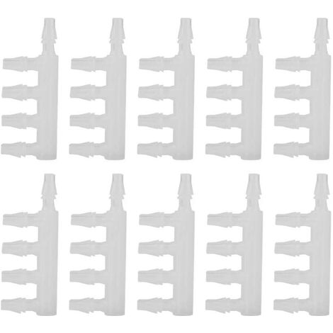 10 Pcs Connecteurs de Tuyau d'air Transparent Pompe a Air D'Aquarium Connecteur de Tuyau a Cinq Voies pour Réservoir de Poissons Accessoire,SEMAket,4.8mm