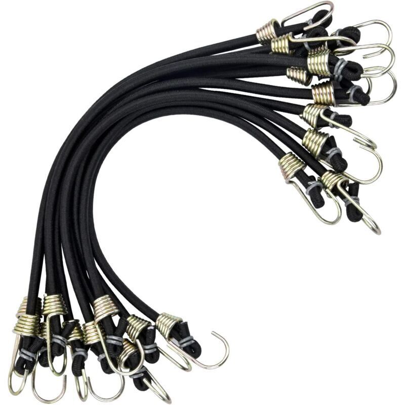 10 pcs Cordons Élastiques avec Mini Crochets Élastiques Cordons Élastiques Universels Robustes Cordons Élastiques pour Tente Camping Moto Remorque
