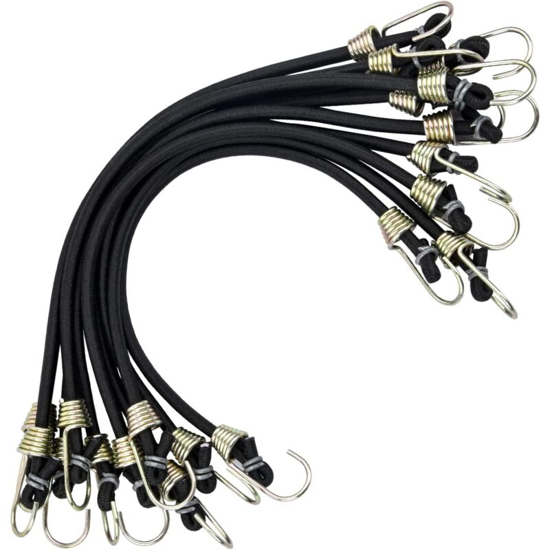 Aougo - 10 pcs Cordons Élastiques avec Mini Crochets Élastiques Cordons Élastiques Universels Robustes Cordons Élastiques pour Tente Camping Moto