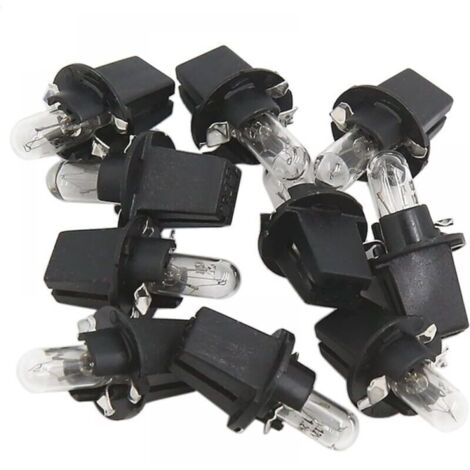 10 Pcs DC 12V 1.2W T5 Ampoule Tableau de Bord Jaune Clair pour Voiture Interne