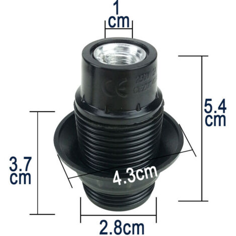 10 Pcs E14 Douilles Lampes Conviennent aux Ampoules à Vis E14 et aux Lampes à Économie d'énergie à vis, Lampe Douille en Plastique a une Bonne Conductivité Électrique (Noir)
