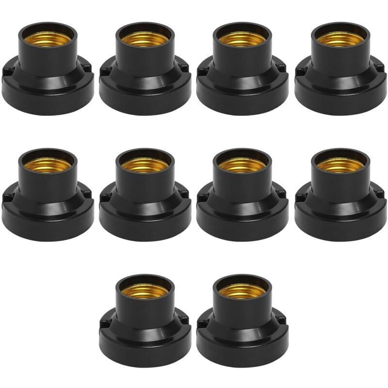 10 Pcs E27 Screw-in Ceiling Light Sockets for Construction Sites, E27 Base Ceiling Light Fixture Holders, Recessed Ceiling Light Holders, for