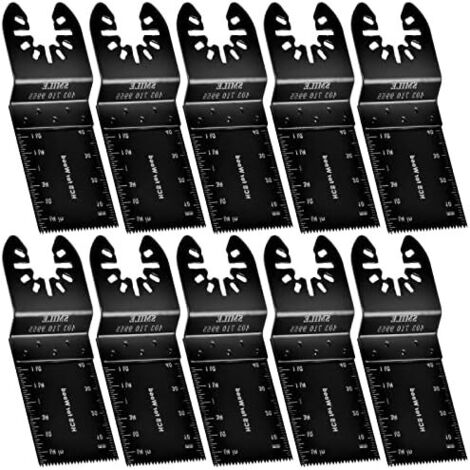10 PCS Lame de Scie Oscillante, 35 mm Saw Blades Accessoires Kit, Lames Universelles, d'Outils Multifonctions Oscillants pour Couper Métal, Bois et Plastique -