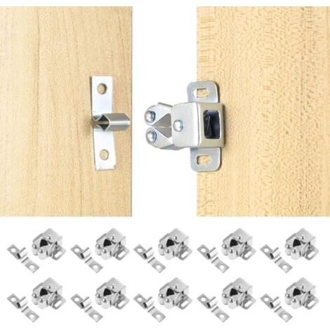 10 Pcs Loquet Porte à Double Rouleau, verrous quincaillerie de portes et loquets bille pour porte placard armoire, caravane, meubles, penderie, etc., avec vis -