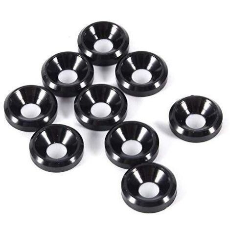 10 Pcs M3 Anodisé Tête Fraisée Rondelle Boulon Rondelles Joint En Alliage D'aluminium Couleur Noire