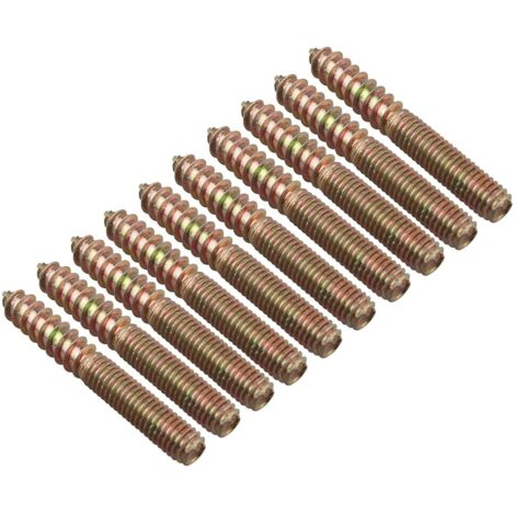 10 pcs M8 x 60 MM Wood au Métal Vis meubles chevilles à double tête Boulons de fixation vis de filetage à tige
