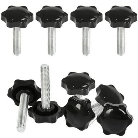10 Pcs M8x40mm Boutons Serrage Vis Tête Moletée,Bouton Main Fileté Ecrou en Etoile Boulon de Serrage Filetage Boutons de Serrage Filetage avec Poignée Serrage de Poignée Visser en Plastique