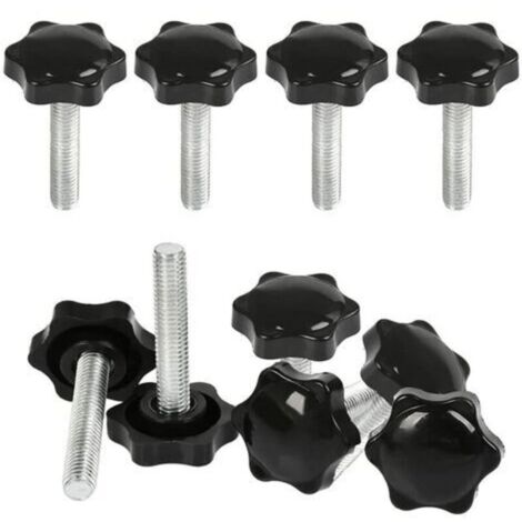 10 Pcs M8x40mm Boutons Serrage Vis Tte Molete,Bouton Main Filet Ecrou en Etoile Boulon de Serrage Filetage Boutons de Serrage Filetage avec Poigne Serrage de Poigne Visser en Plastique