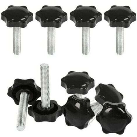 10 Pcs M8x40mm Boutons Serrage Vis Tte Molete,Bouton Main Filet Ecrou en Etoile Boulon de Serrage Filetage Boutons de Serrage Filetage avec Poigne Serrage de Poigne Visser en Plastique