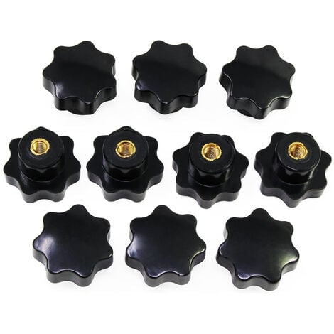 10 PCS Manopola di Serraggio con Filettatura M6 Pomello a Stella in Plastica per Mobili Attrezzature Meccaniche