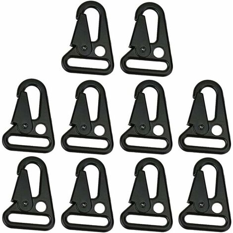 10 PCS Mini Crochets Mousqueton Boucle de Gilet Tactique pour Plein Air, Camping, Randonnée, 25 mm