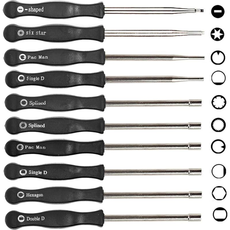 10 pcs Outil de réglage du carburateur Kit de Tournevis pour carburateur à 2 Cycles commun Réglage du Petit carburateur Moteur Réglage de l'outil de