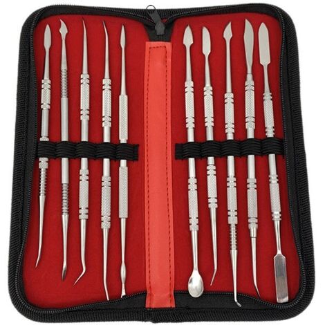 10 Pcs Outils de Sculpture à la Cire en Acier Inoxydable - Pour Sculpter la Cire et l'Argile