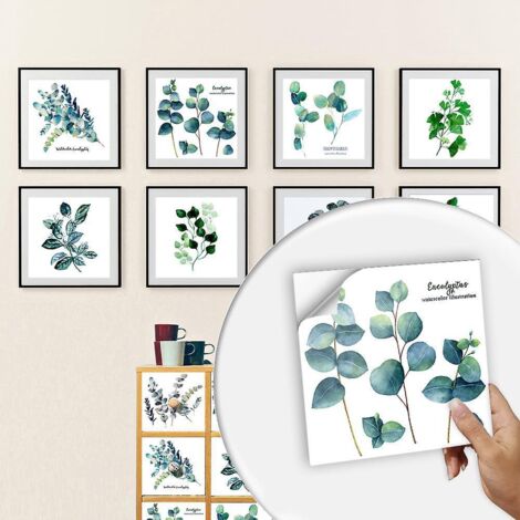 10 Pcs Papier Peint Carrelage Autocollant Petite Plante Carrelage Sticker 10 X 10 Cm Style Mosaque Sticker Mural Film Dcoratif Impermable Pour Car