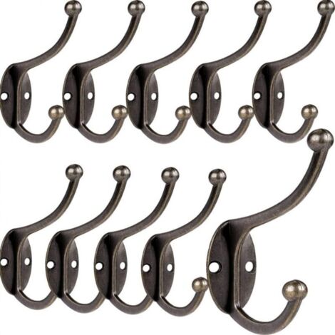 10 Pcs Patère Porte Manteau Murale Vintage Crochet Uniques Métal De Porte Chapeau Crochet Rétro Inox avec Vis pour la maison pour Porte-Manteau Salle de Bain Cuisine (Copper)