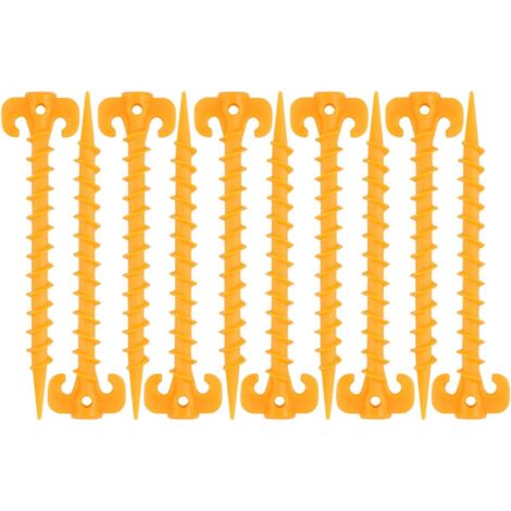 10 Pcs Piquets De Tente En Plastique Plage Sol Herbe Piquets Pour Tente De 20cm Équipement Essentiel Pour Le Camping, La Randonnée, Le Jardinage
