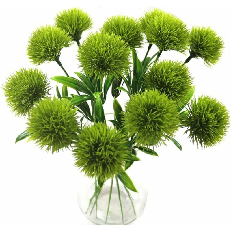 Groofoo - 10 Pcs Pissenlit Fleurs Artificielles Plantes Bouquet Fleur En Plastique Pour La Décoration De La Maison/Décor De Mariage (Vert)