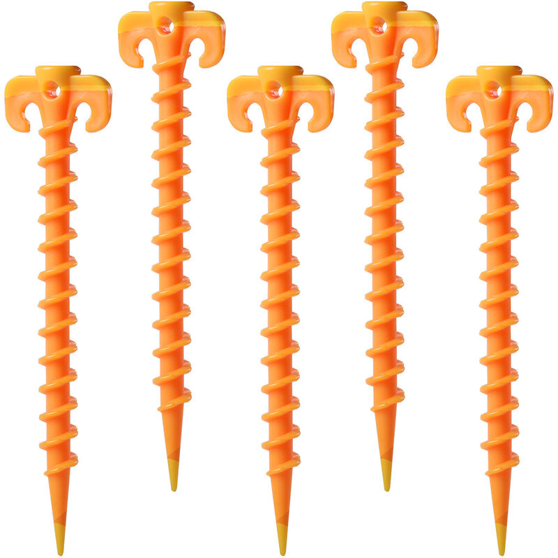 10 PCS Plastic Tent Stakes Beach Ground Grass Stakes for 20cm Tent Essential Equipment for Camping, Hiking, Gardening