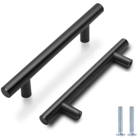 10 PCS Poignée Bâton De Porte T- Bar Cuisine Porte Meuble Poignées Acier Inoxydable - Entraxe 96 mm,OUYLAF