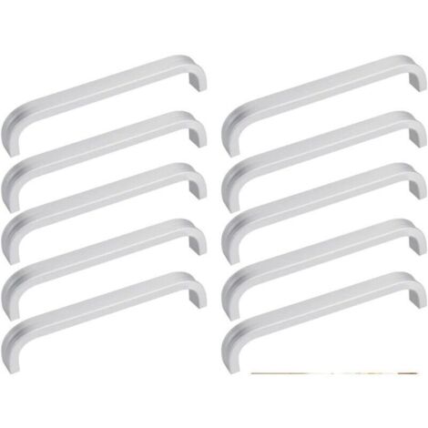 10 PCS Poignée de Meuble Poignet de Porte Cuisine Universel Poignet Tiroir Meuble en Aluminium Poignée Bâton De Porte Exterieure avec 20 Vis pour Cuisine Armoire Porte Placard