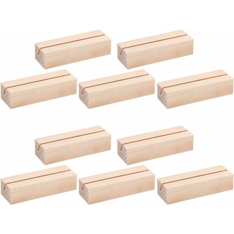 10 Pcs Porte Cartes en Bois Numéros, Table/Porte Affiche Présentoir de Carte en Bois pour Étiquettes de Nom Images Signes Réservés Étiquettes Alimentaires Cartes Postales Menus Etc