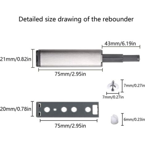 10 PCS Push to Open Aimant Poussoir Porte Placard Loquet Magnetique,Tampon Amortisseur pour Armoire Tiroir,Ouvre et Ferme la Porte avec Pression pour La Porte de L'armoire,Tiroir,Meuble et Plac