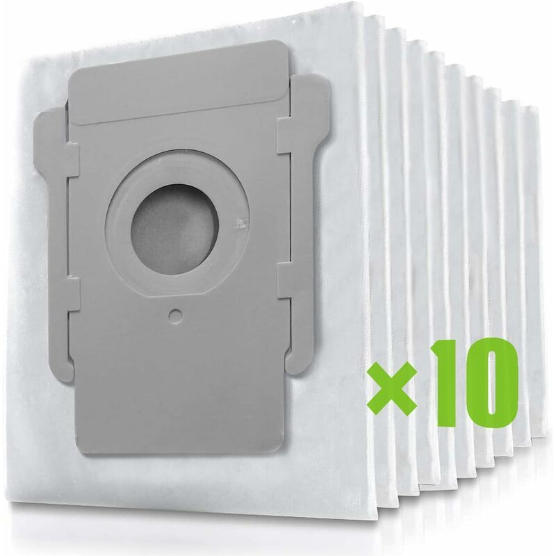 10 pcs Sac Irobot Roomba i7, Sacs à Poussière de Rechange pour Aspirateur iRobot Roomba i7 i7+ / i7 Plus E5 E6 E7 S9 S9+