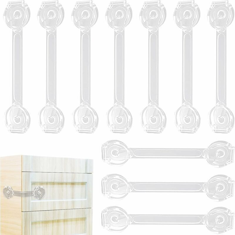 Linghhang - 10 Pcs Sécurité Serrures pour Bébé Enfant, Bloc Placard Bébé Sécurité Enfant Postuler à Armoires, Tiroirs, Fours, Réfrigérateurs