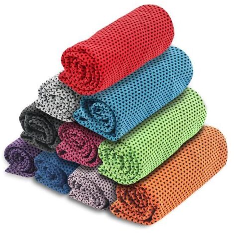 10 PCS Serviette Rafraîchissante, Serviette de Sport en Microfibre Refroidissante, pour Golf, Yoga (30 x 100 cm)