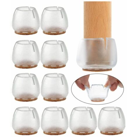 10 PCS Silicone Furniture Feet Pads Felt Chair Leg Floor Protectors Prevent Scratches (diameter 12-16mm)