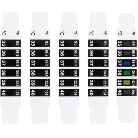 10 PCS Stirnthermometer Stirnthermometerstreifen Thermometerstreifen Zuverlässiges Stirnthermometer Baby, wiederverwendbar, zur Überprüfung der Temperatur des Babys