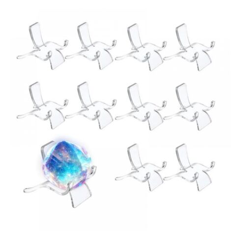 10 PCS Support de Présentation, Chevalets en Plastique Présentoirs, Mini Chevalets et Support Assiette Porte Assiette Support Cadre Photo pour Roche Minérale Agate (moyen)
