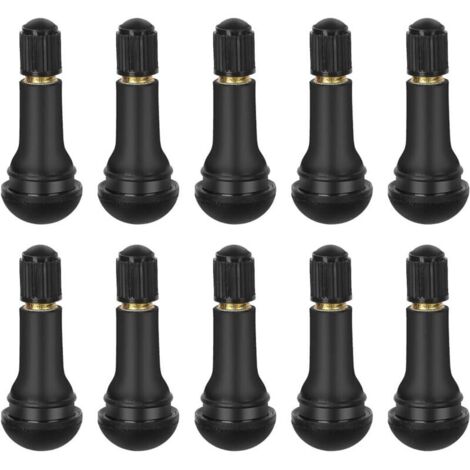 10 Pcs TR413 Valve Pneu Voiture, Universal Valve Tubeless Valve Auto de Caoutchouc Valves en Caoutchouc Snap-in Jantes pour la Plupart des Voitures Motos etc